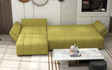 Colțar extensibil dumonde cu ladă de depozitare si sezut confortabil din spuma HR, Berlin XL Enjoy Green 350x185 cm Fabrica