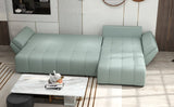Colțar extensibil dumonde cu ladă de depozitare si sezut confortabil din spuma HR, Berlin XL Enjoy Lux Mint 350x185 cm II