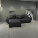 Colțar extensibil dumonde cu ladă de depozitare si sezut confortabil din spuma HR, Berlin Enjoy Gri Grafit 280x185 cm Fabrica