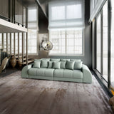Canapea extensibilă dumonde cu 2 lăzi de depozitare si sezut confortabil din spuma HR, Big Sofa Verona Enjoy Lux Mint 310x100 cm Fabrica