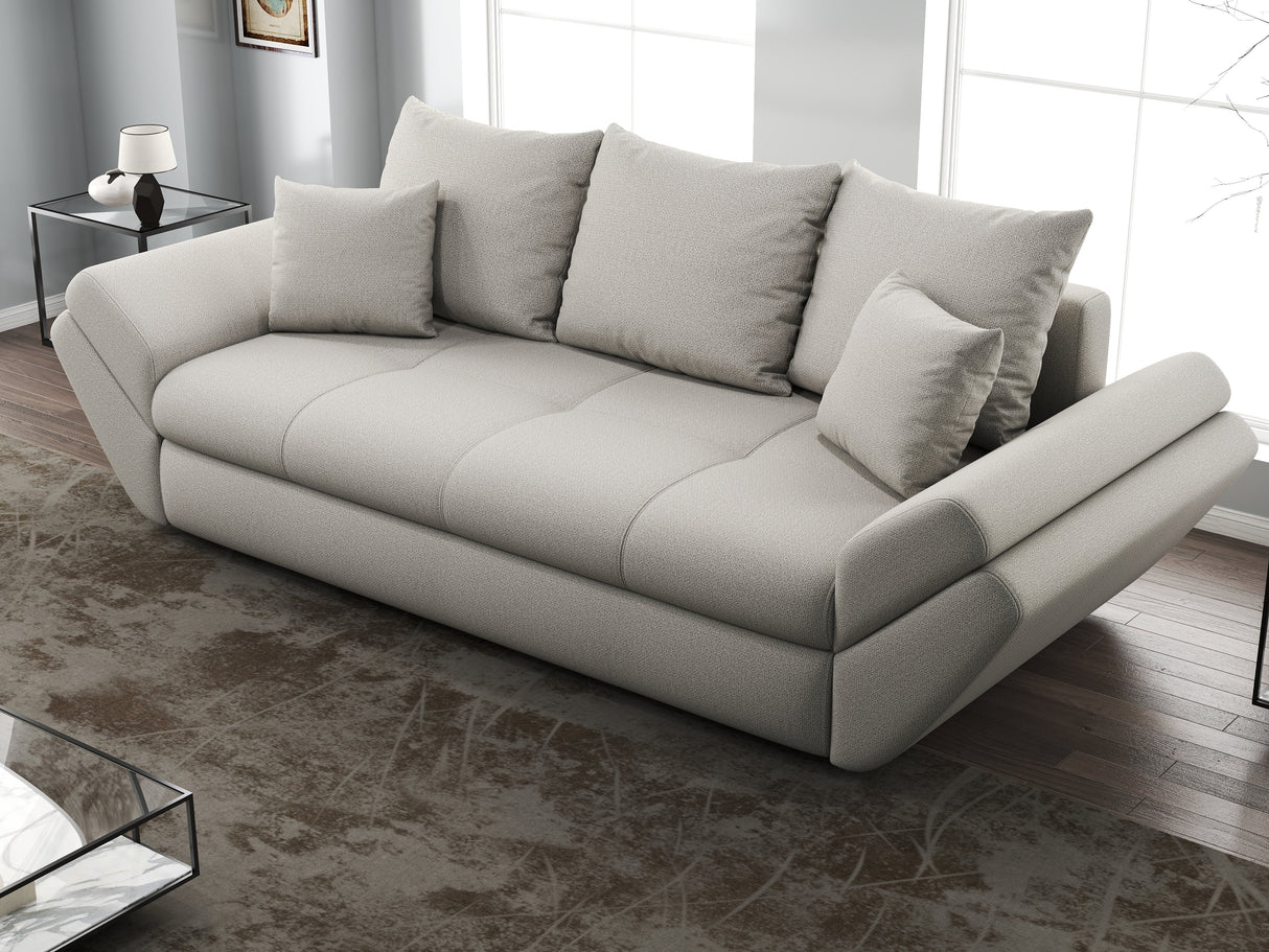 Canapea extensibilă dumonde cu ladă de depozitare si sezut confortabil din spuma HR, Loana Bej 250x100 cm Fabrica