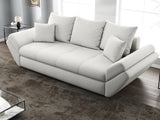 Canapea extensibilă dumonde cu ladă de depozitare si sezut confortabil din spuma HR, Loana Zoom Euphoria White 250x100 cm Fabrica