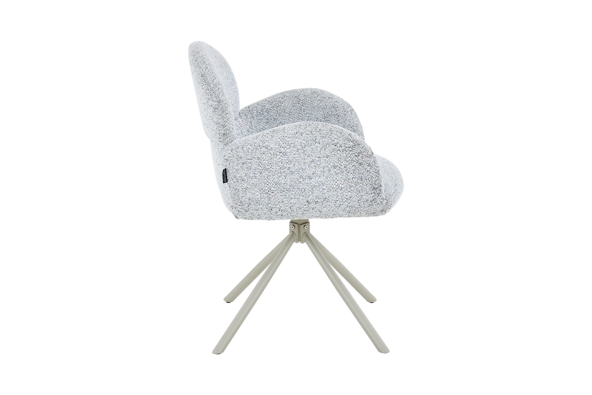 Scaun tapitat cu stofa si picioare metalice Soho 57x61 cm