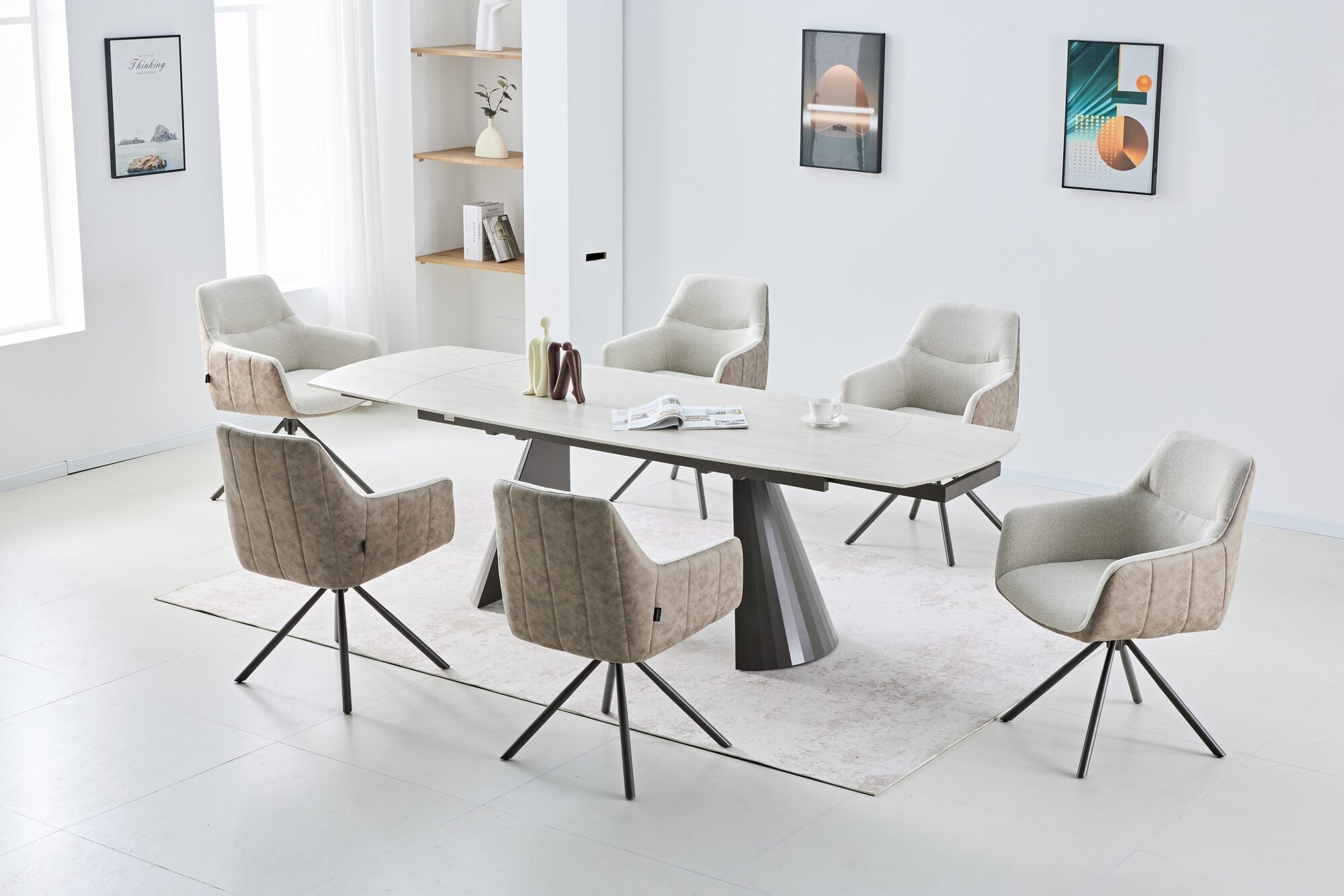 Scaun tapitat cu stofa si picioare metalice Noble 59x65 cm