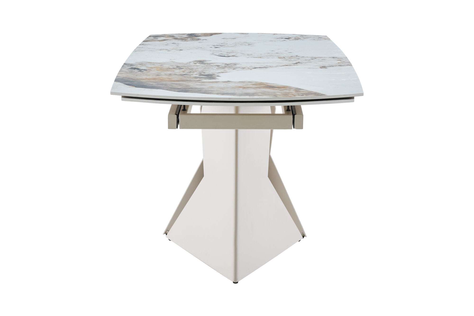 Masa extensibila dumonde cu picioare metalice si blat ceramic Brass 180-260x90 cm