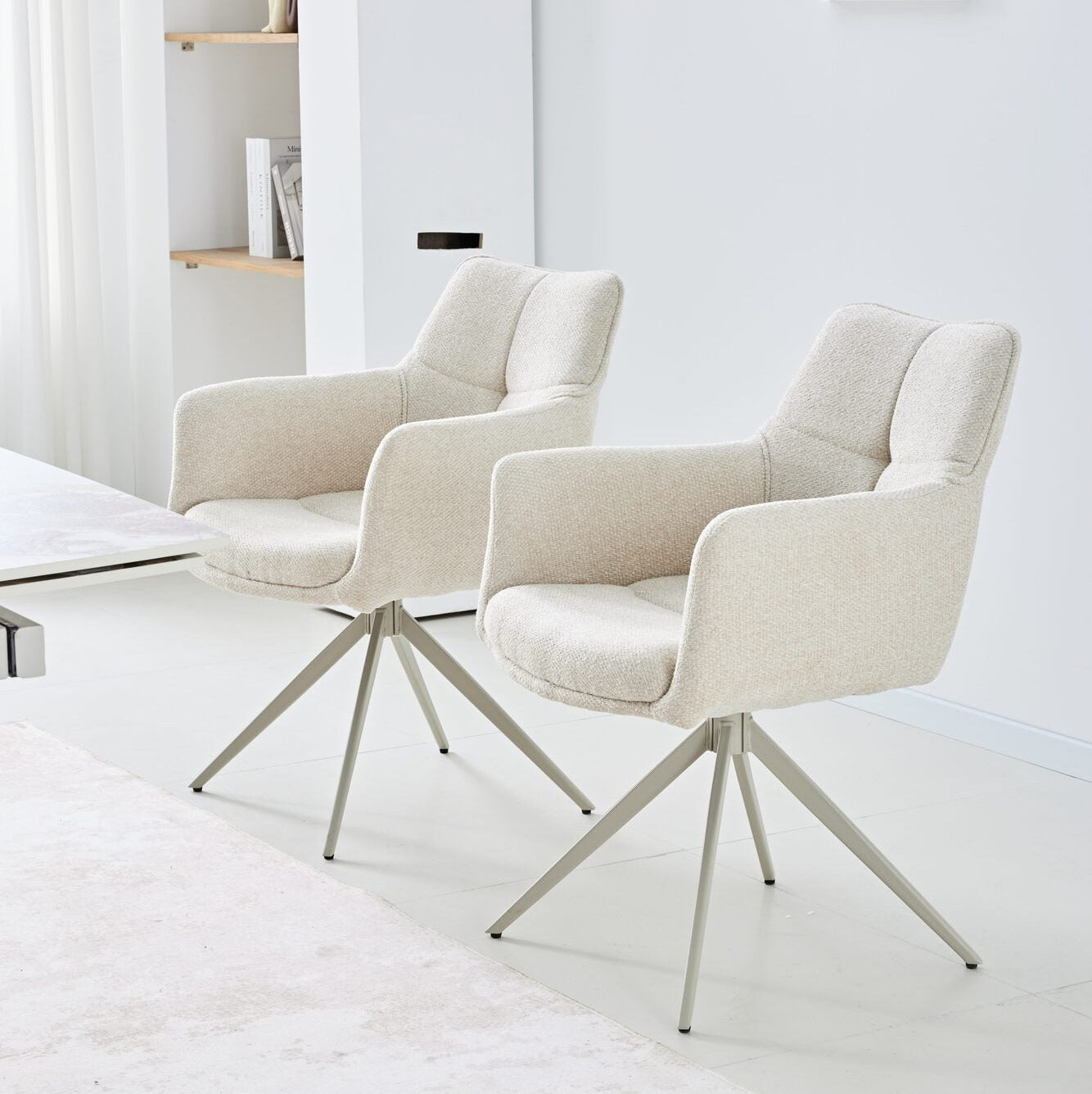 Scaun tapitat cu stofa si picioare metalice Guido 62x84 cm