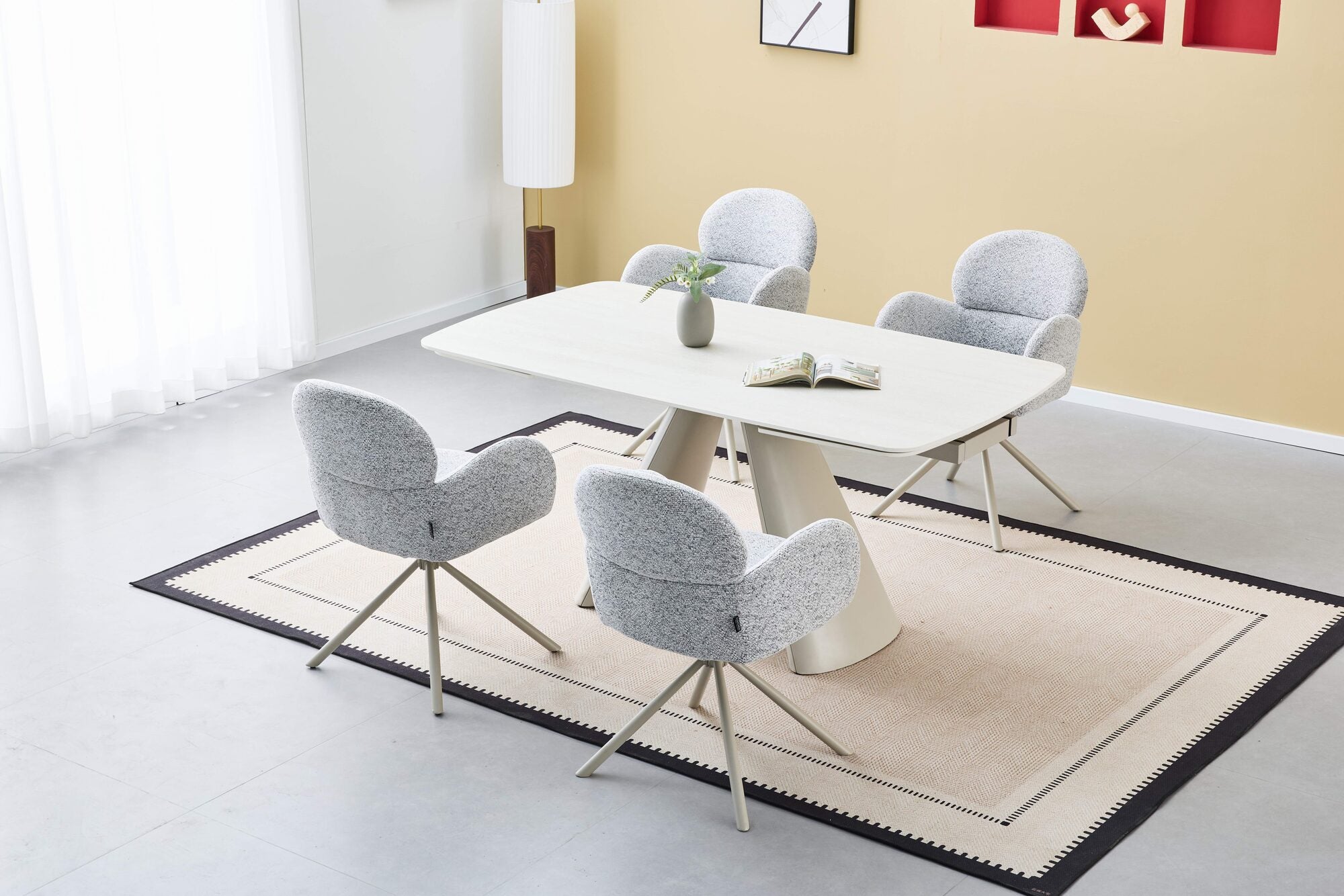 Scaun tapitat cu stofa si picioare metalice Soho 57x61 cm