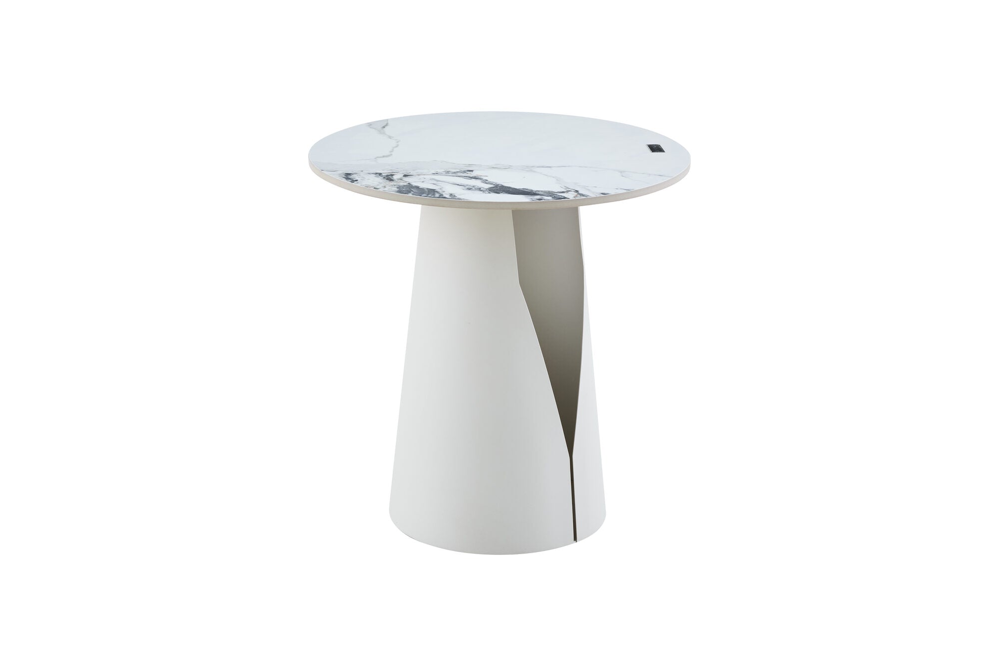 Set 2 mese dumonde cu picioare metalice si blat ceramic Marble 70x70 cm