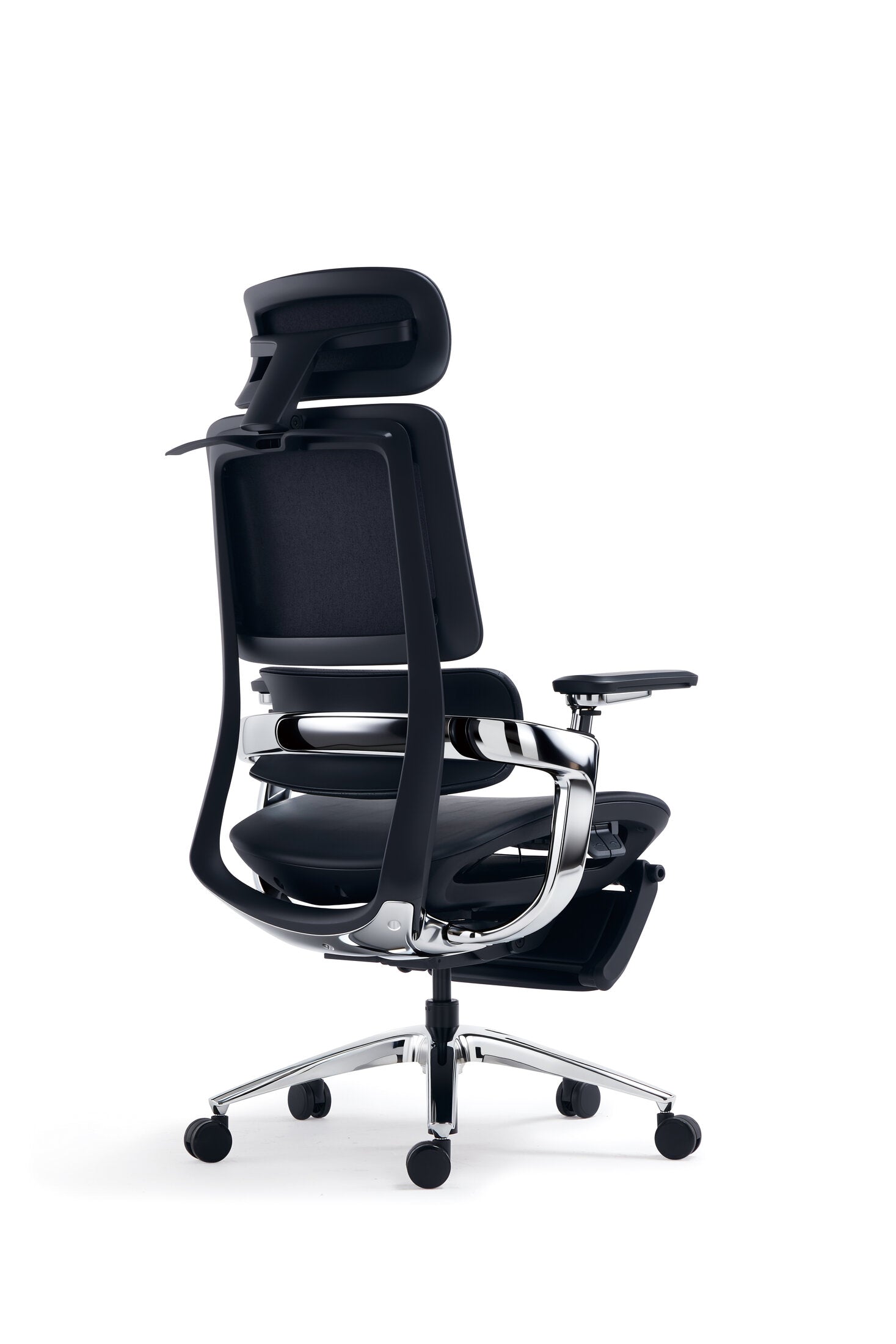 Scaun ergonomic profesional Nexus dumonde cu suport lombar dinamic, cotiere 4D ultra moi, mecanism multifunctional inclinare/blocare, suport picoare, negru