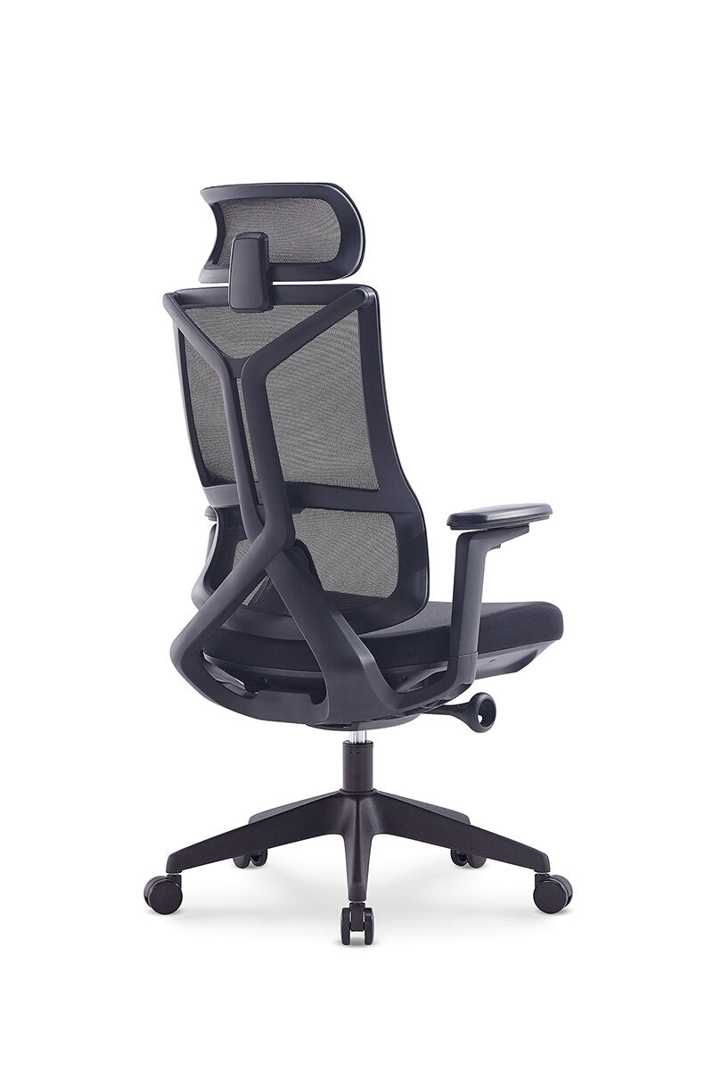 Scaun ergonomic profesional Verto dumonde cu tetiera reglabila, mecanism multifunctional inclinare/blocare, cotiere 3D ultra moi, MESH negru