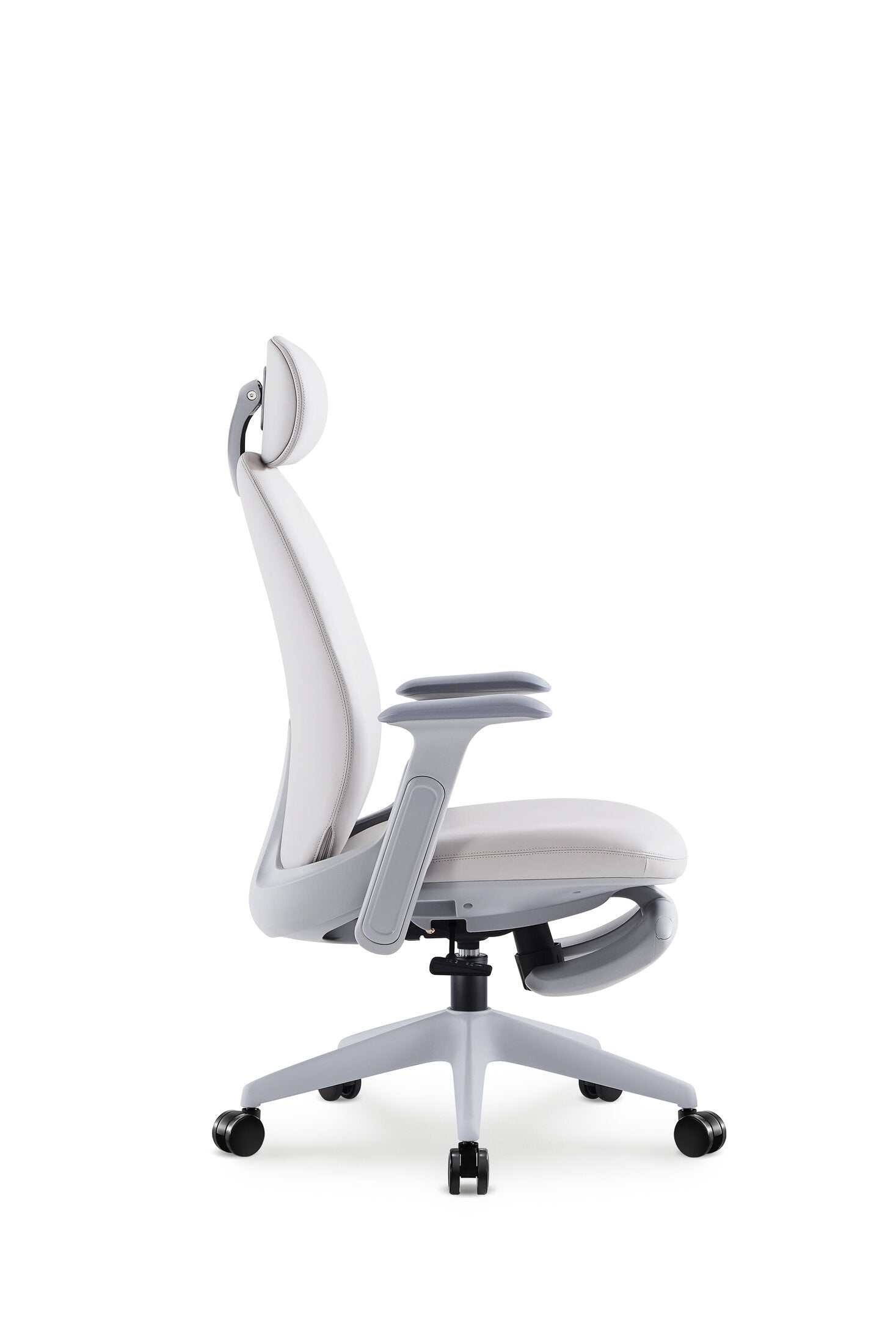 Scaun ergonomic profesional Zenith dumonde cu tetiera reglabila 2D, cotiere 2D ultra moi, mecanism multifunctional inclinare/blocare, suport picoare, gri