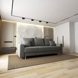 Canapea extensibilă dumonde cu ladă de depozitare si sezut confortabil din spuma HR, Kronos Royal Gri 210x100 cm