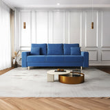 Canapea extensibilă dumonde cu ladă de depozitare si sezut confortabil din spuma HR, Kronos Zoom Albastru 210x100 cm