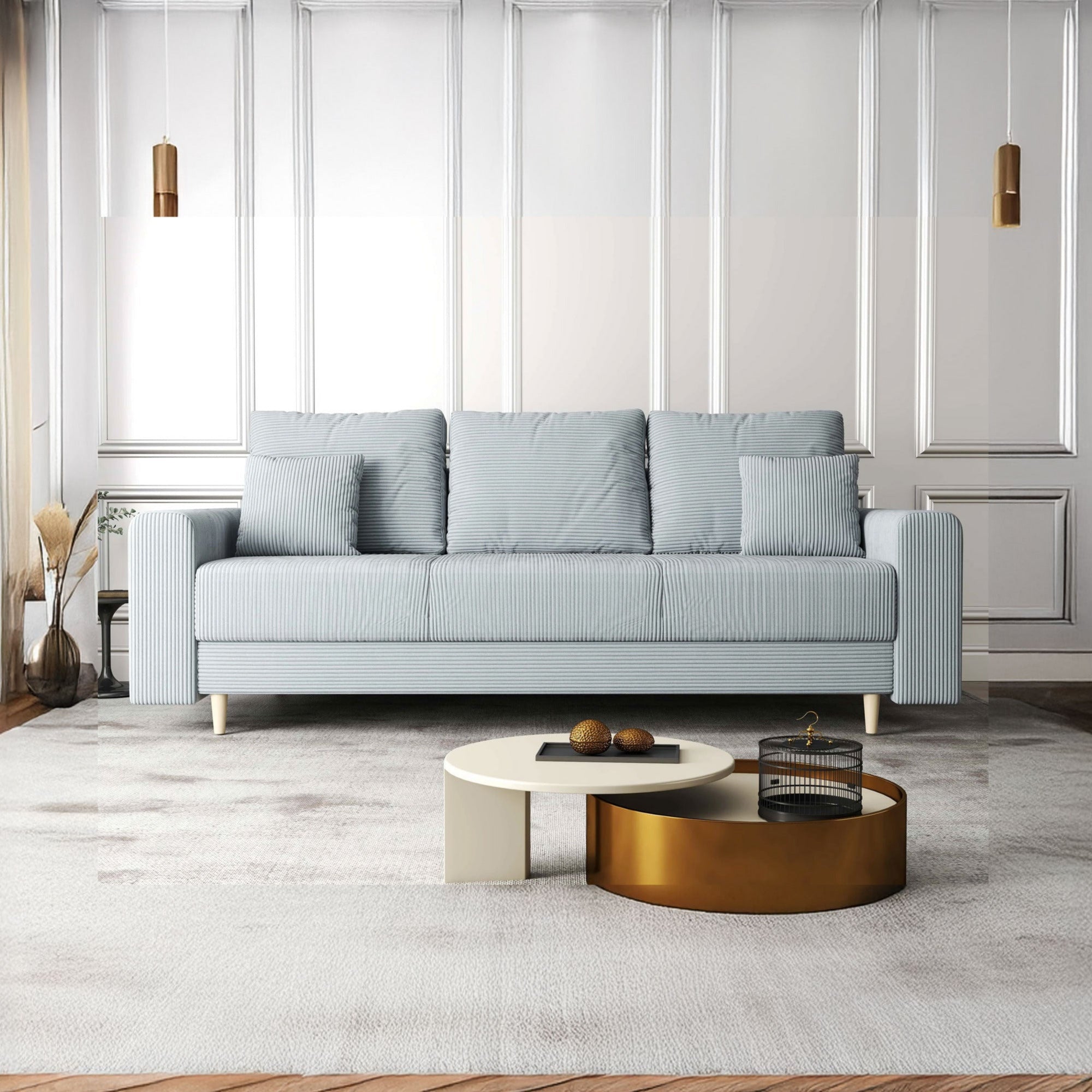 Canapea extensibilă dumonde cu ladă de depozitare si sezut confortabil din spuma HR, Kronos Zoom Gri Mint 210x100 cm fabrica