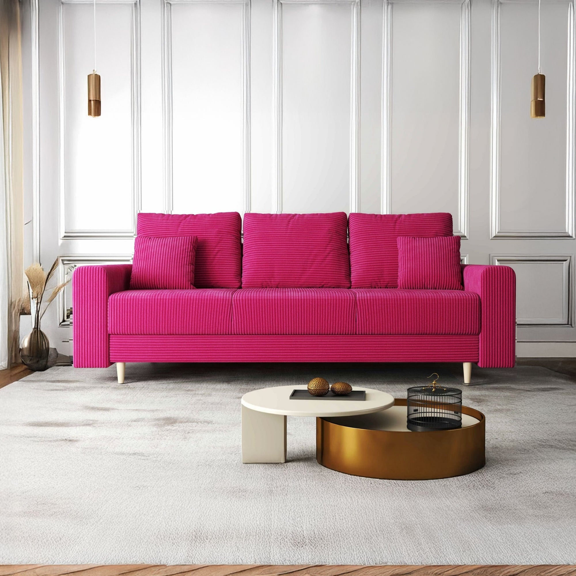 Canapea extensibilă dumonde cu ladă de depozitare si sezut confortabil din spuma HR, Kronos Zoom Rosu 210x100 cm fabrica
