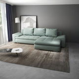 Colțar extensibil dumonde cu ladă de depozitare si sezut confortabil din spuma HR, Leonardo Enjoy Verde Mint 255x193 cm II