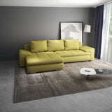 Colțar extensibil dumonde cu ladă de depozitare si sezut confortabil din spuma HR, Leonardo Enjoy Verde 255x193 cm