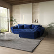 Colțar extensibil dumonde cu ladă de depozitare si sezut confortabil din spuma HR, Loana Royal Blue II 270x185 cm Fabrica