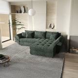 Colțar extensibil dumonde cu ladă de depozitare si sezut confortabil din spuma HR, Loana Verde Euphoria II 270x185 cm Fabrica