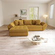 Colțar extensibil dumonde cu ladă de depozitare si sezut confortabil din spuma HR, Loana Mustar Ambience 270x185 cm Fabrica