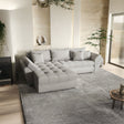 Colțar extensibil dumonde cu ladă de depozitare si sezut confortabil din spuma HR, Loana Gri Euphoria 270x185 cm Fabrica