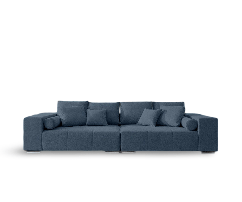 Canapea extensibilă dumonde cu ladă de depozitare si sezut confortabil din spuma HR, Marbela Blue XXL 295x100 cm