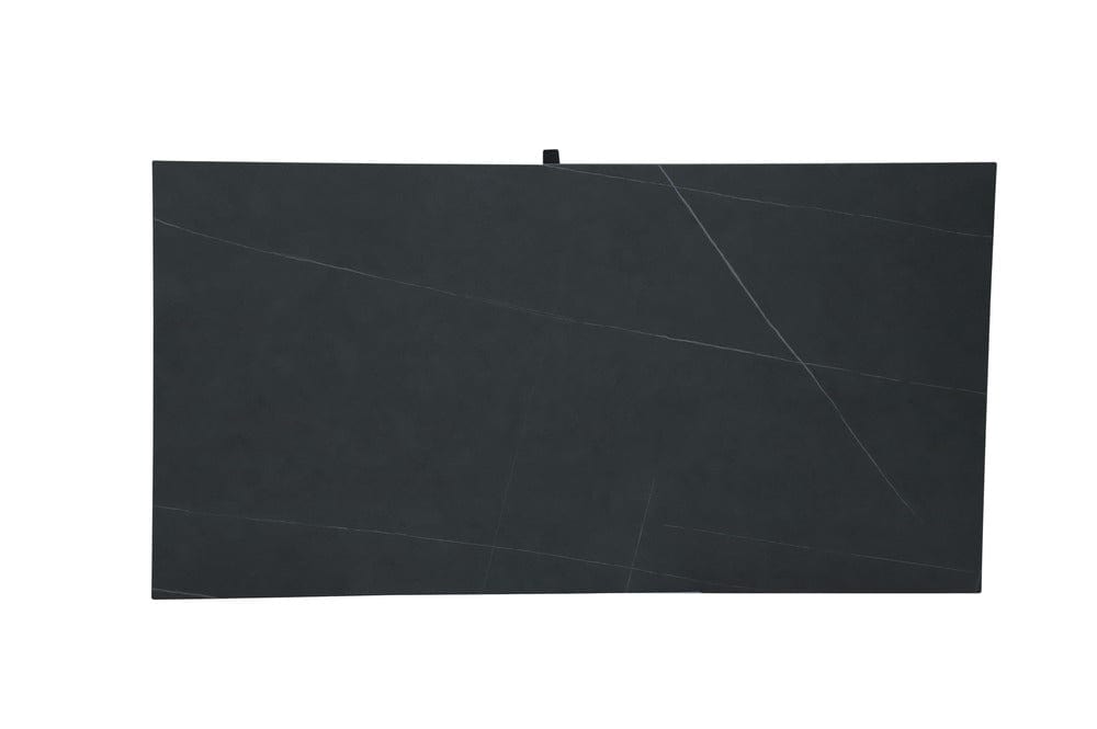 Masa extensibila dumonde, Aspen, blat ceramic, 170-220x90x76 H cm, negru/gri mat