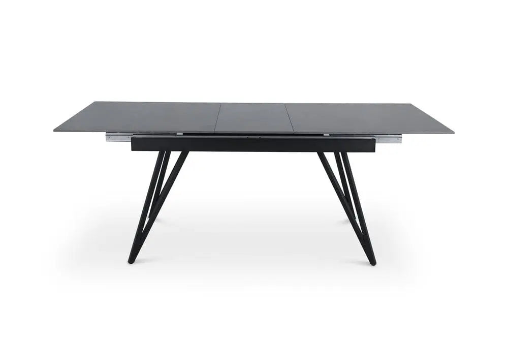 Masa extensibila dumonde, Viborg, blat ceramic, 160-200x90x76 H cm, negru/gri mat ES