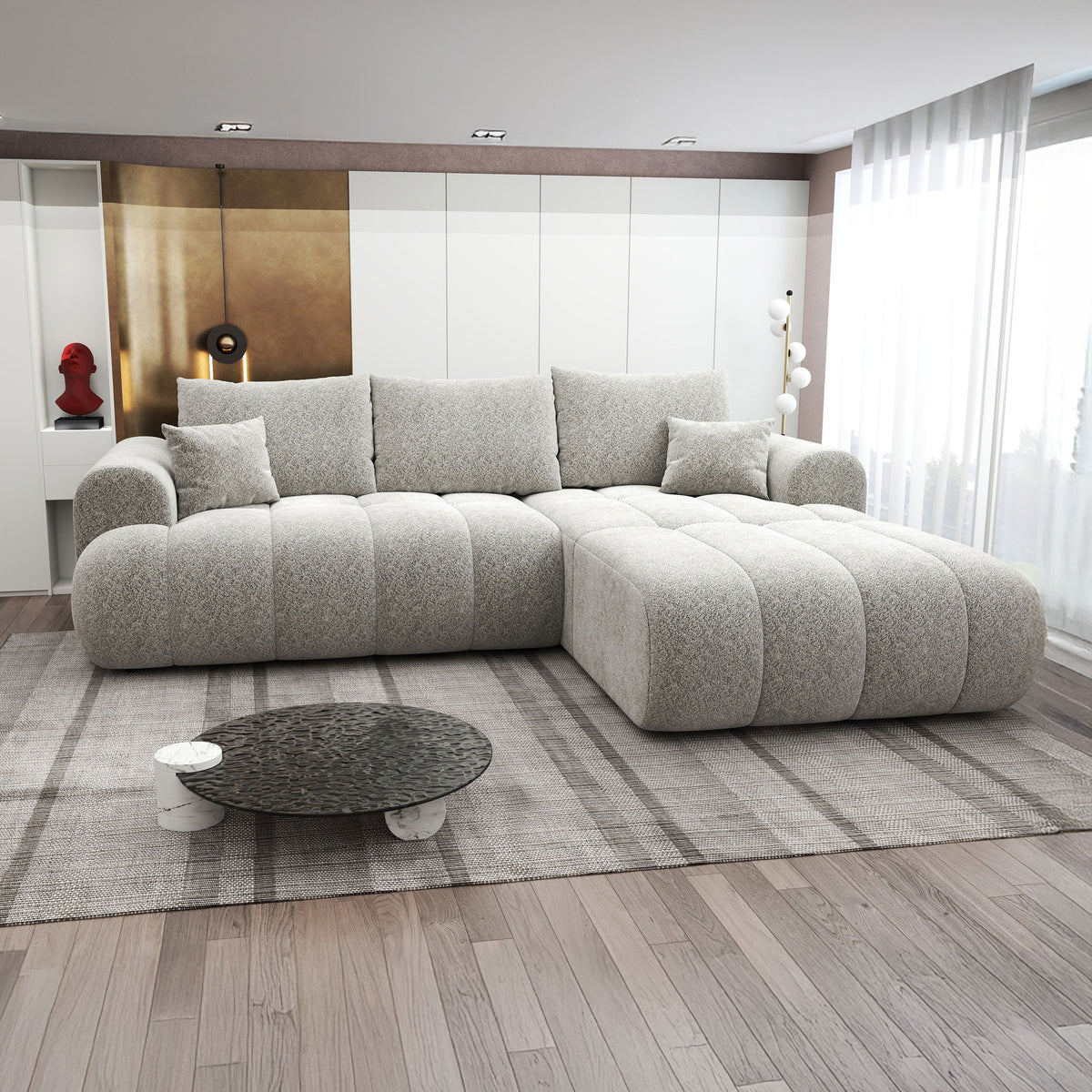 Colțar extensibil dumonde Milano Lounge Arena Bej II 255x190 cm
