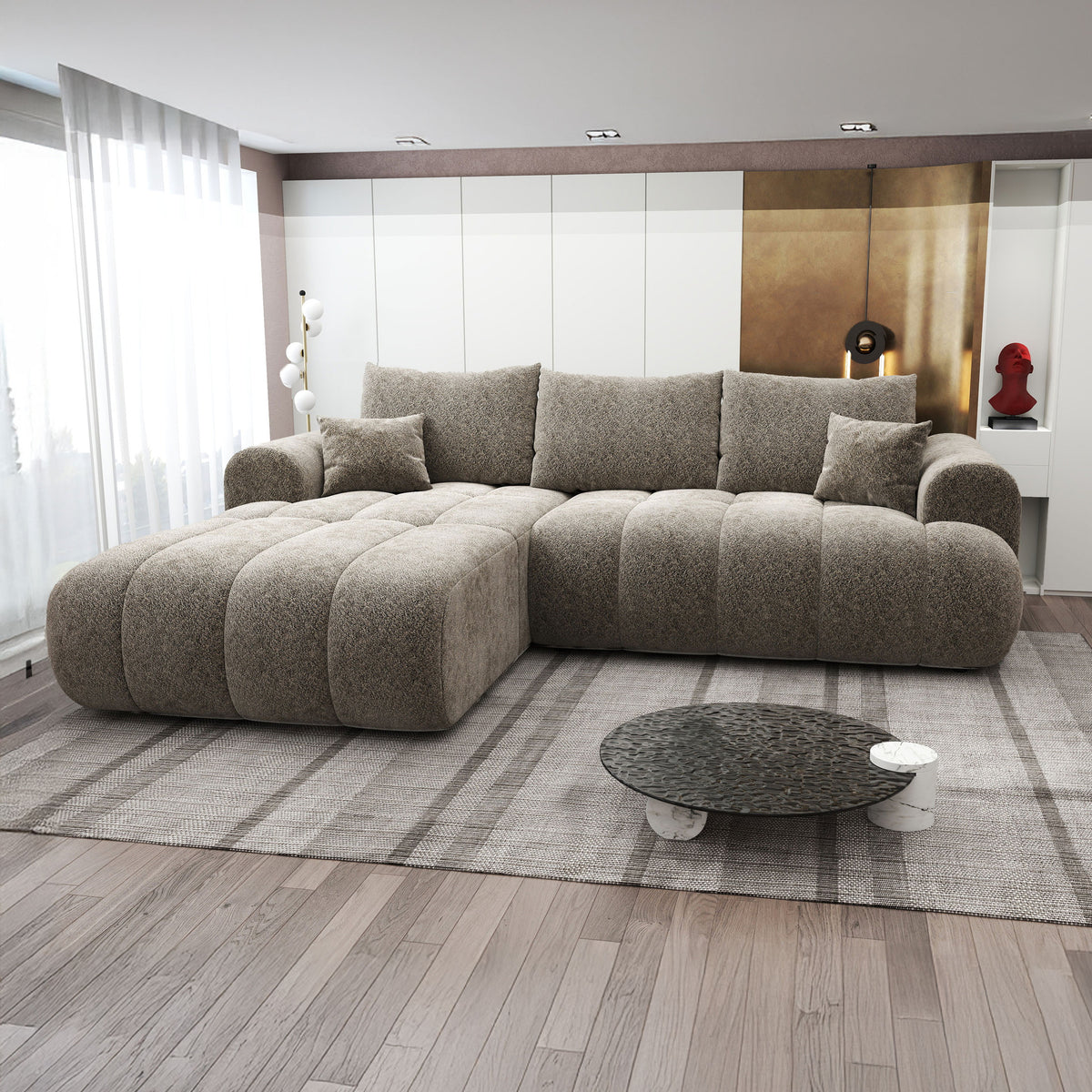 Colțar extensibil dumonde Milano Lounge Arena Antelope 255x190 cm