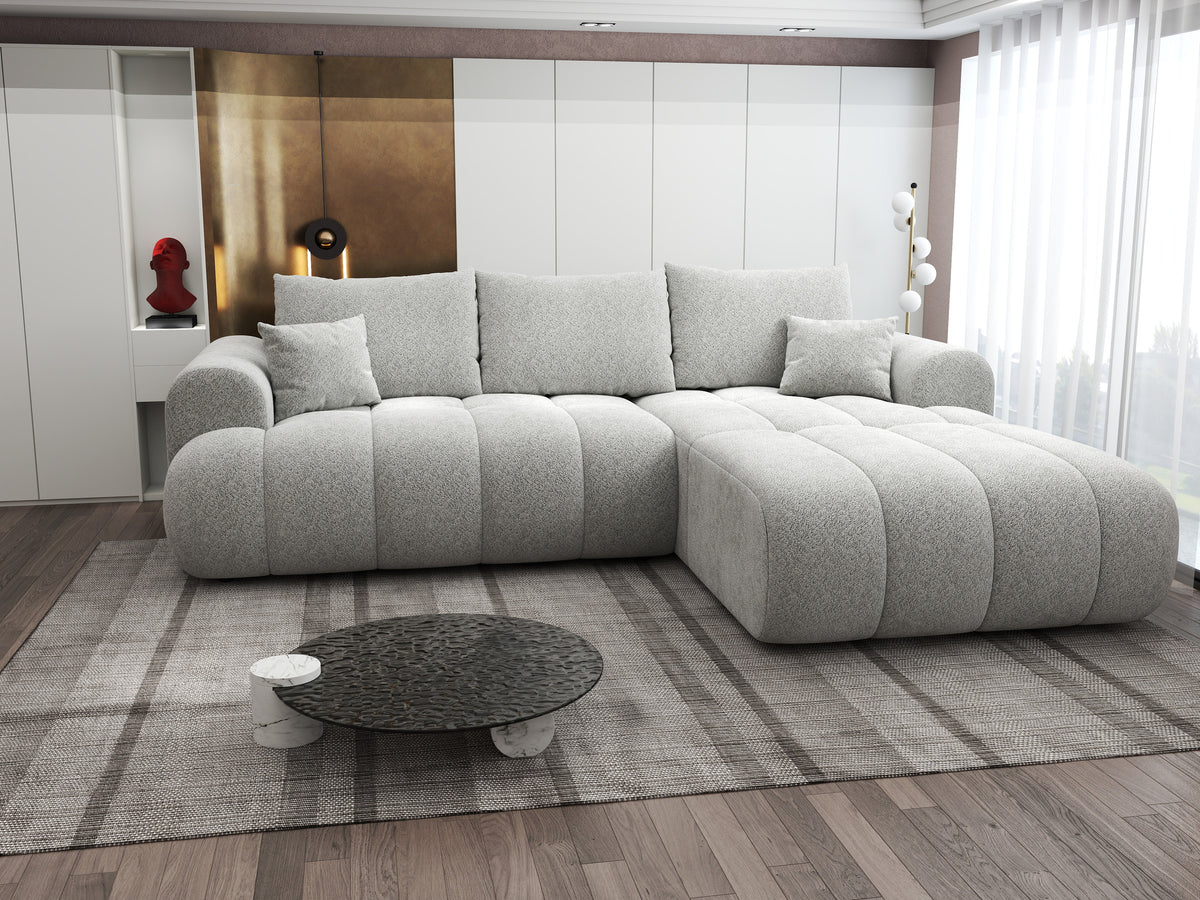 Colțar extensibil dumonde Milano Lounge Arena Silver II 255x190 cm