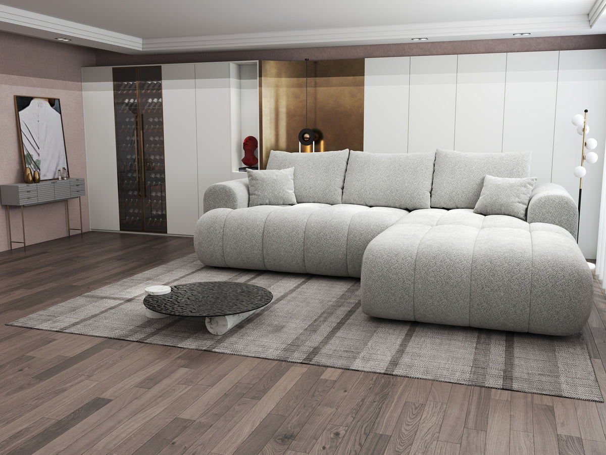 Colțar extensibil dumonde Milano Lounge Arena Silver II 255x190 cm