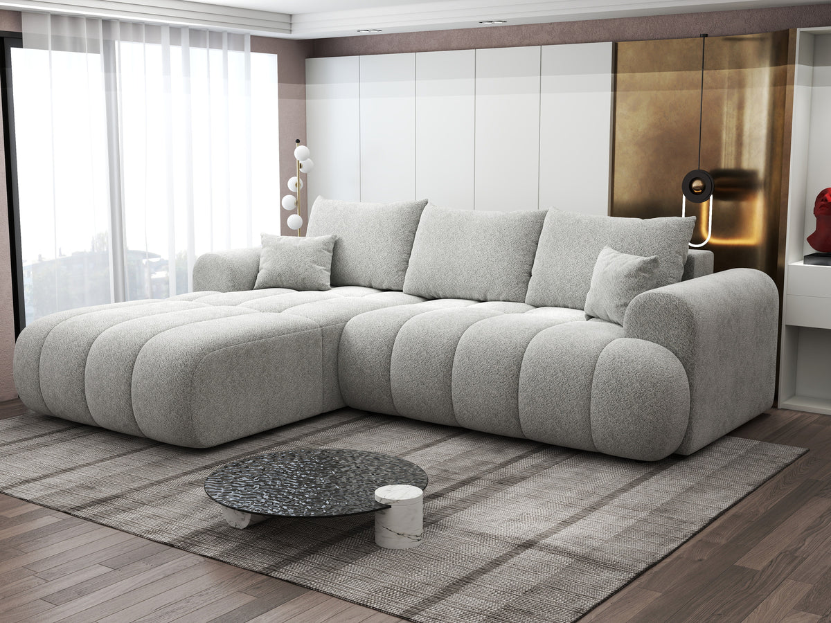Colțar extensibil dumonde Milano Lounge Arena Silver 255x190 cm