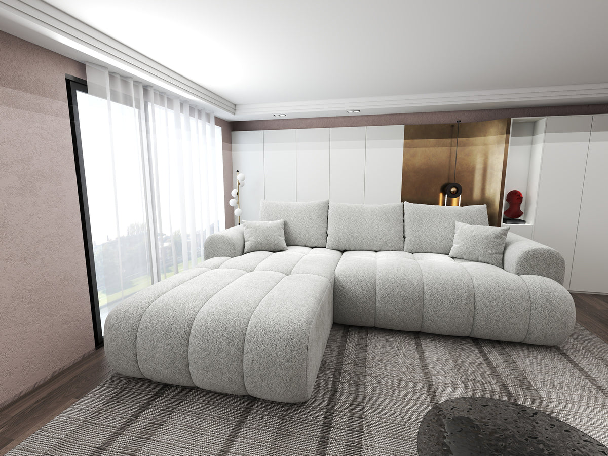Colțar extensibil dumonde Milano Lounge Arena Silver 255x190 cm