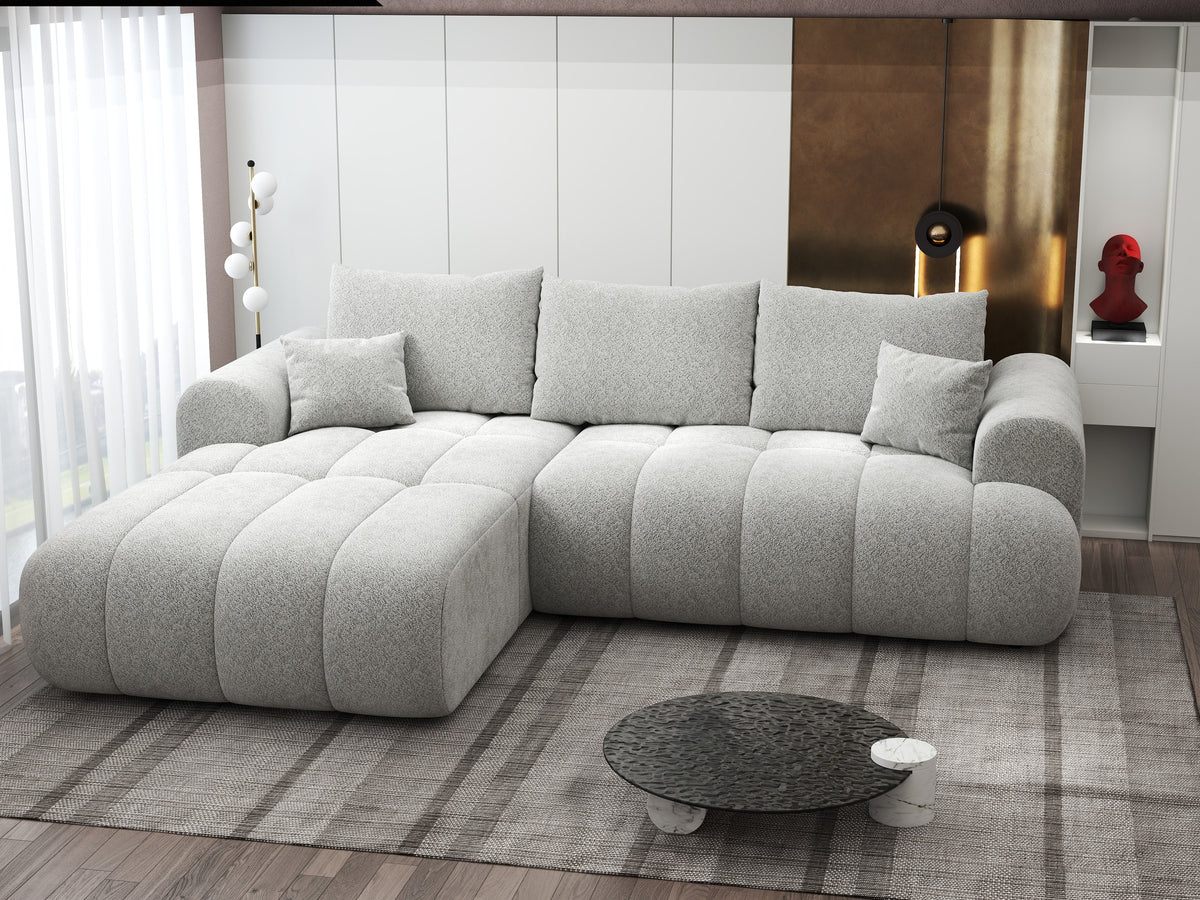 Colțar extensibil dumonde Milano Lounge Arena Silver 255x190 cm