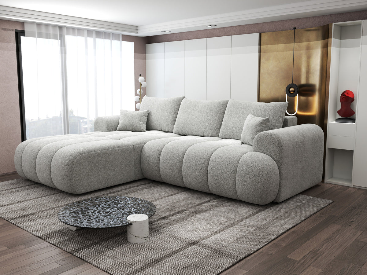 Colțar extensibil dumonde Milano Lounge Arena Silver 255x190 cm
