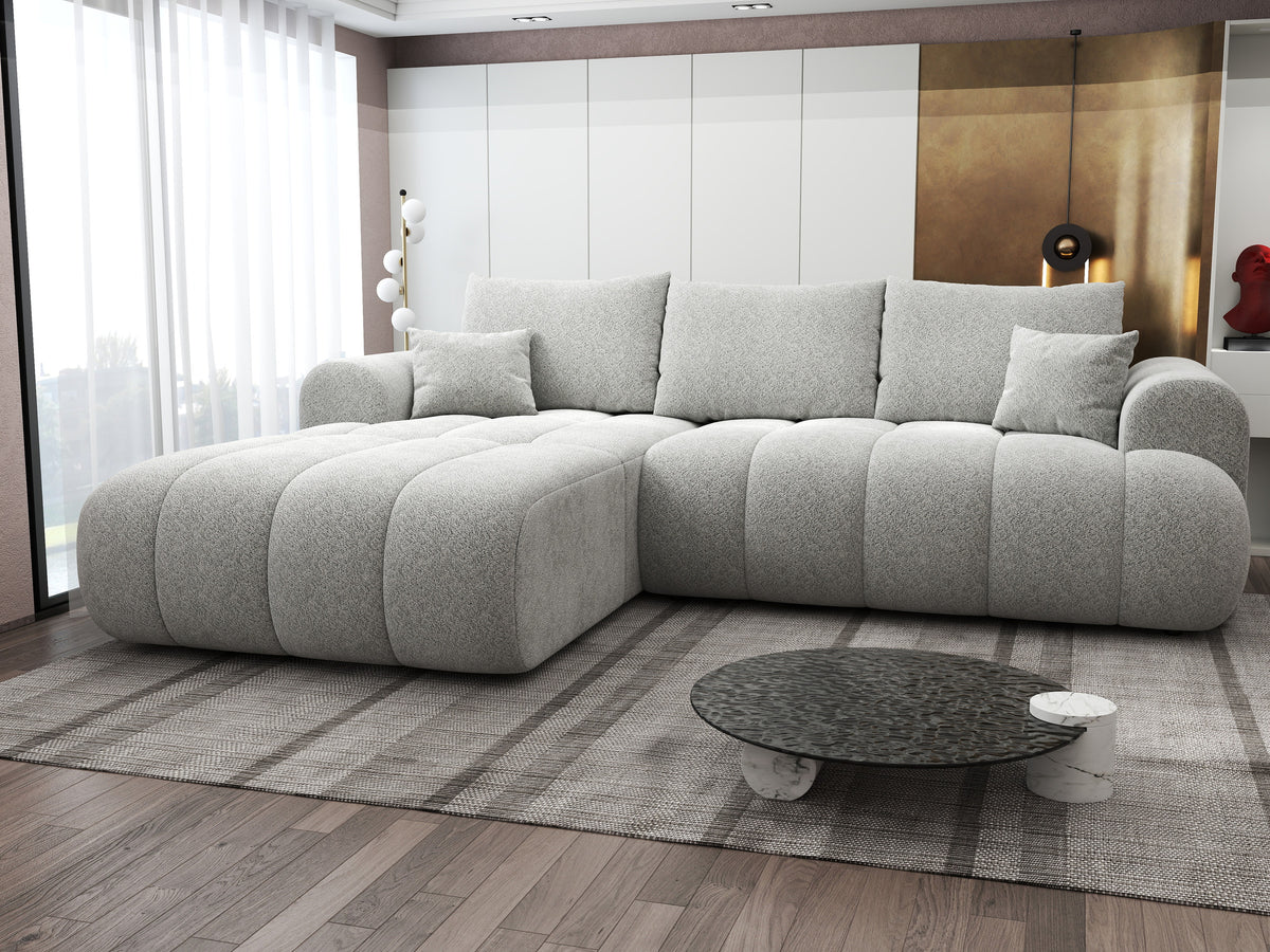 Colțar extensibil dumonde Milano Lounge Arena Silver 255x190 cm