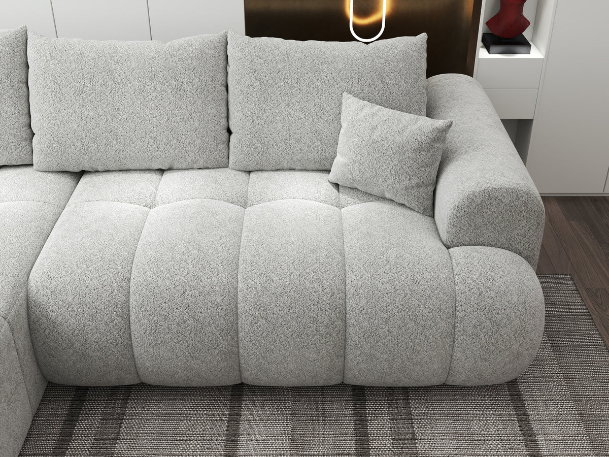 Colțar extensibil dumonde Milano Lounge Arena Silver 255x190 cm