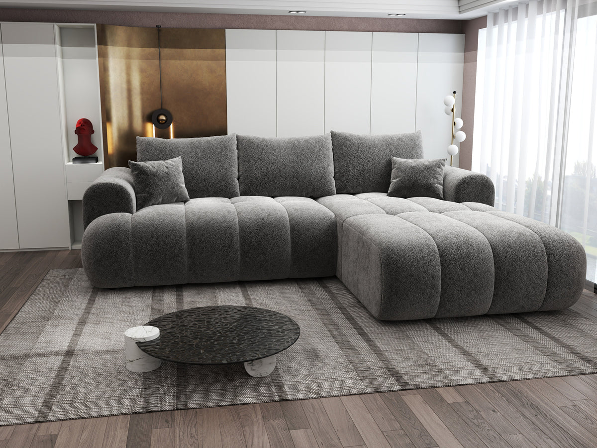 Colțar extensibil dumonde Milano Lounge Arena Grafit II 255x190 cm