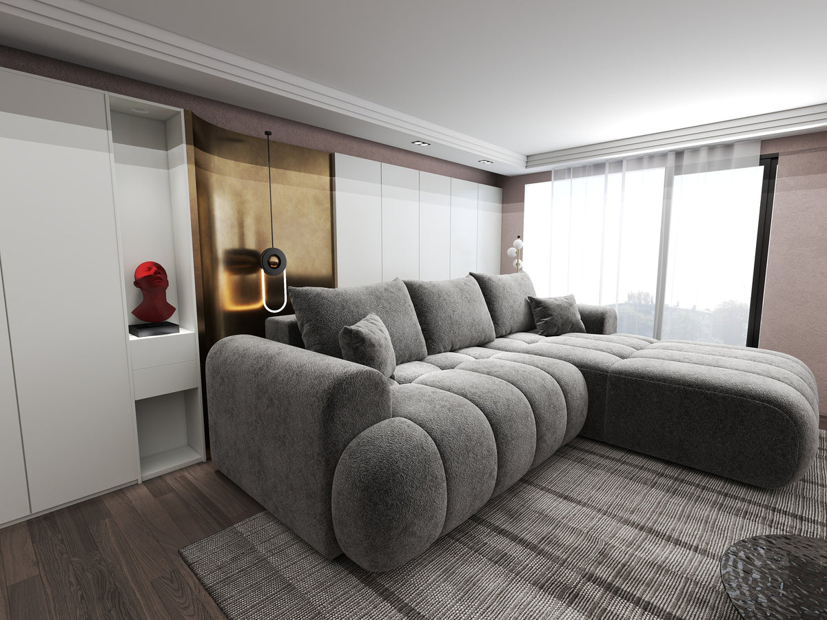 Colțar extensibil dumonde Milano Lounge Arena Grafit II 255x190 cm