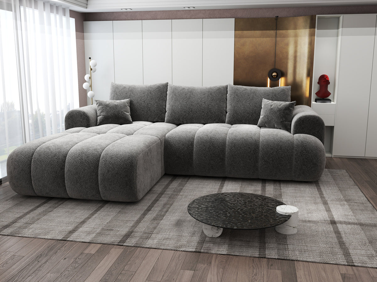 Colțar extensibil dumonde Milano Lounge Arena Grafit 255x190 cm