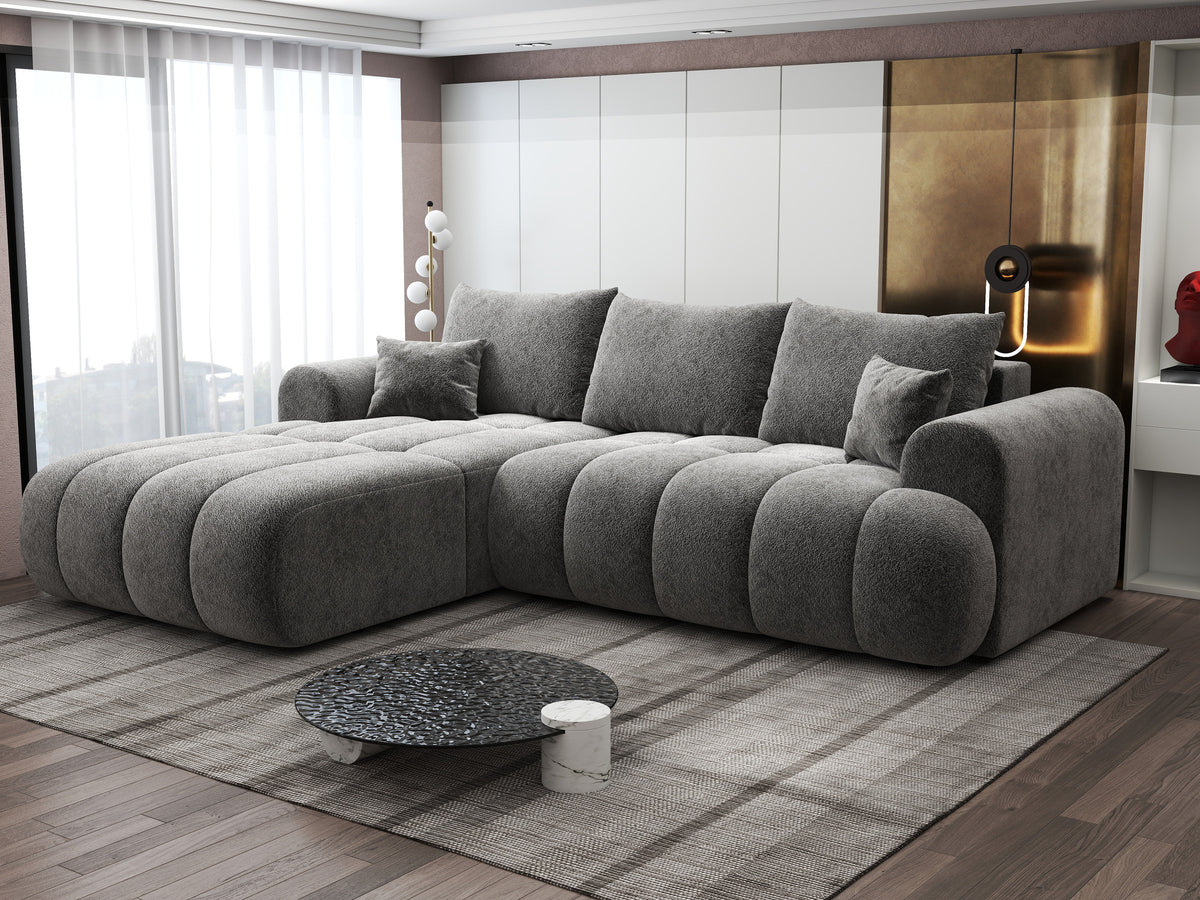 Colțar extensibil dumonde Milano Lounge Arena Grafit 255x190 cm