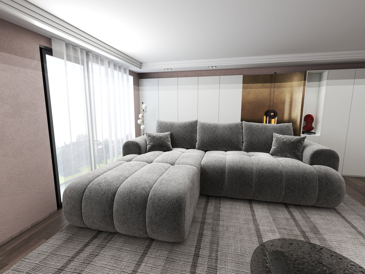 Colțar extensibil dumonde Milano Lounge Arena Grafit 255x190 cm