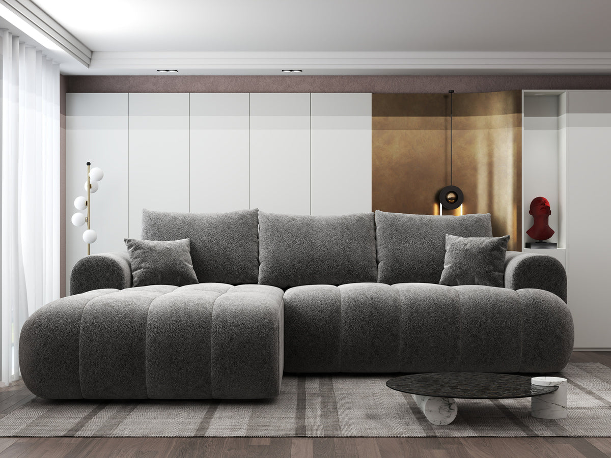 Colțar extensibil dumonde Milano Lounge Arena Grafit 255x190 cm