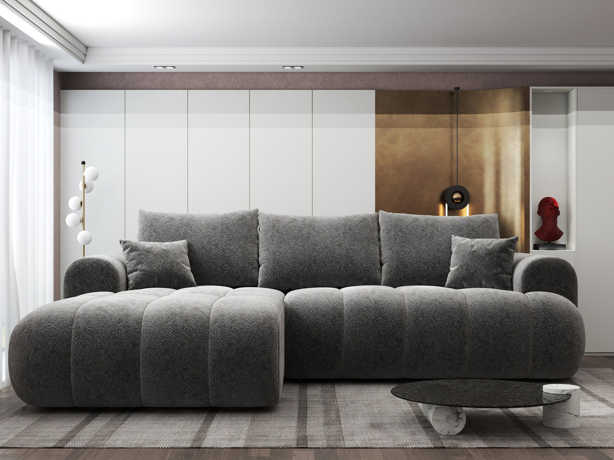 Colțar extensibil dumonde Milano Lounge Arena Grafit 255x190 cm