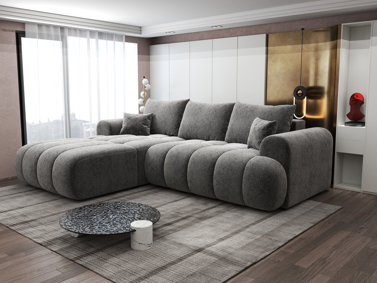 Colțar extensibil dumonde Milano Lounge Arena Grafit 255x190 cm