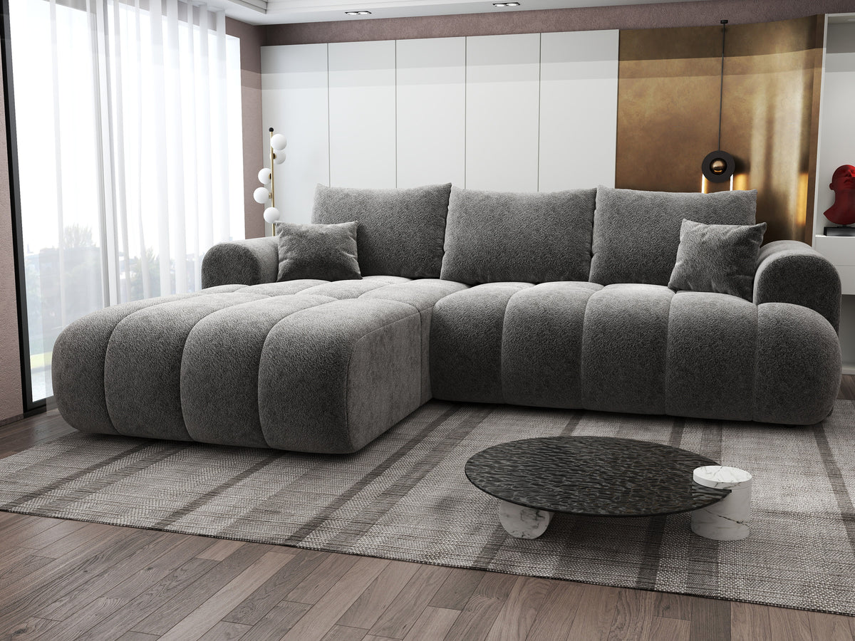 Colțar extensibil dumonde Milano Lounge Arena Grafit 255x190 cm