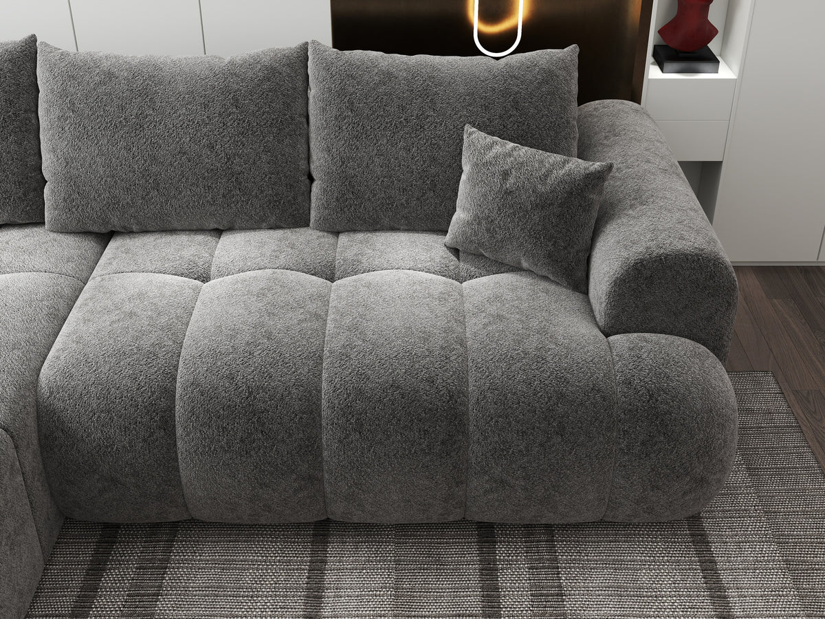 Colțar extensibil dumonde Milano Lounge Arena Grafit 255x190 cm