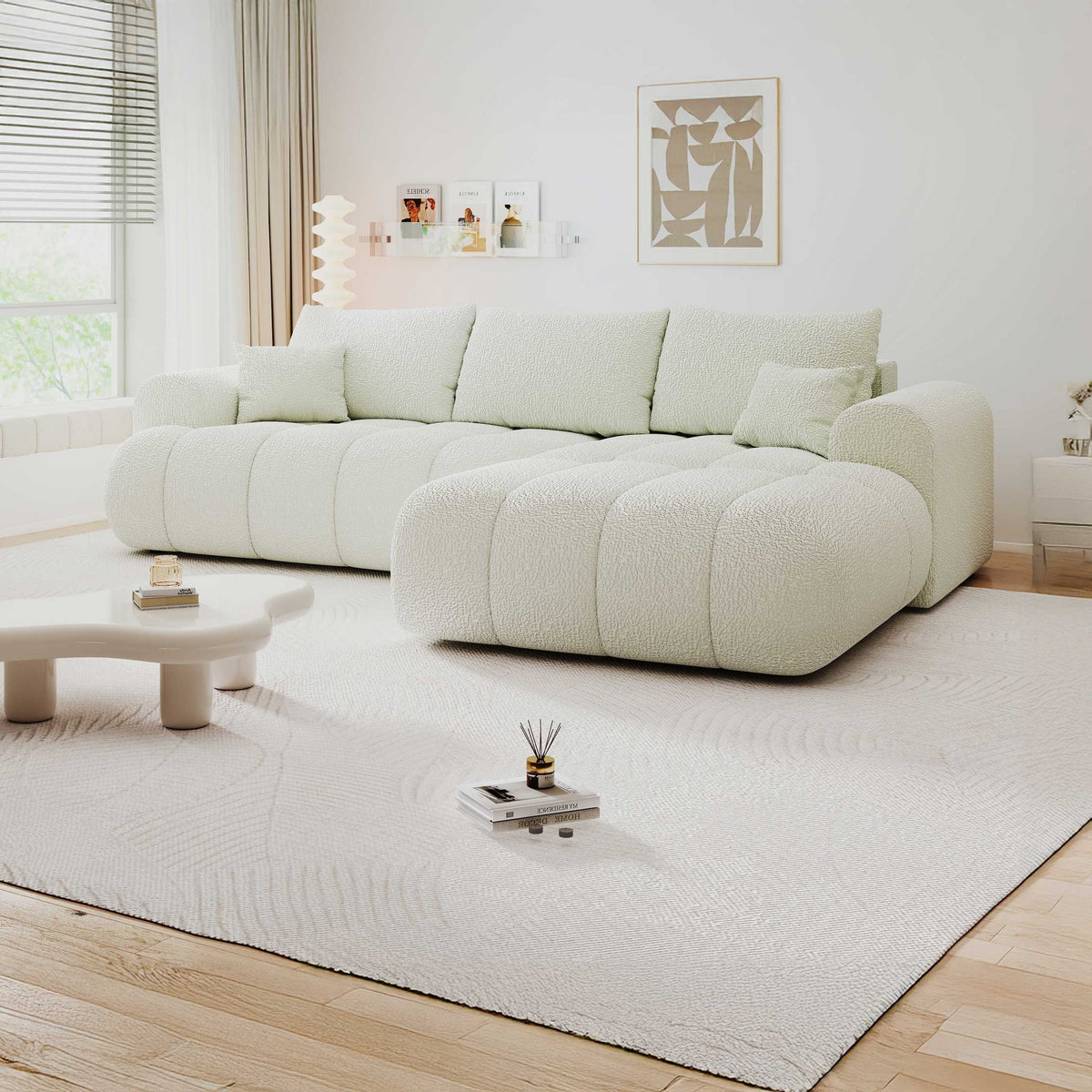 Colțar extensibil dumonde Milano Lounge Jaguar Ivory II 255x190 cm