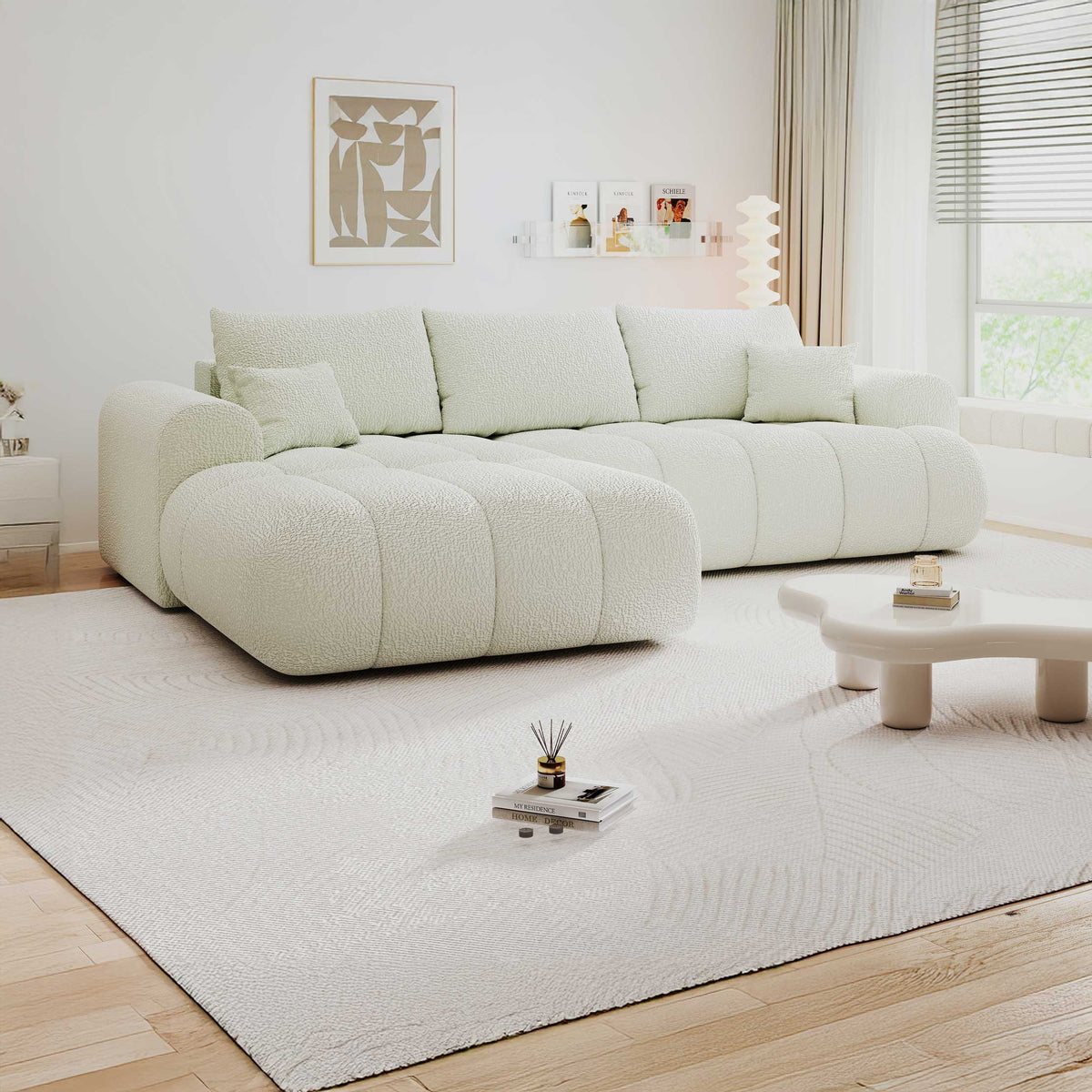 Colțar extensibil dumonde Milano Lounge Jaguar Ivory 255x190 cm